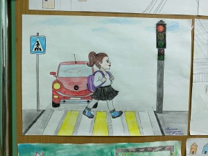 Выставка рисунков Мой безопасный путь в школу (8)